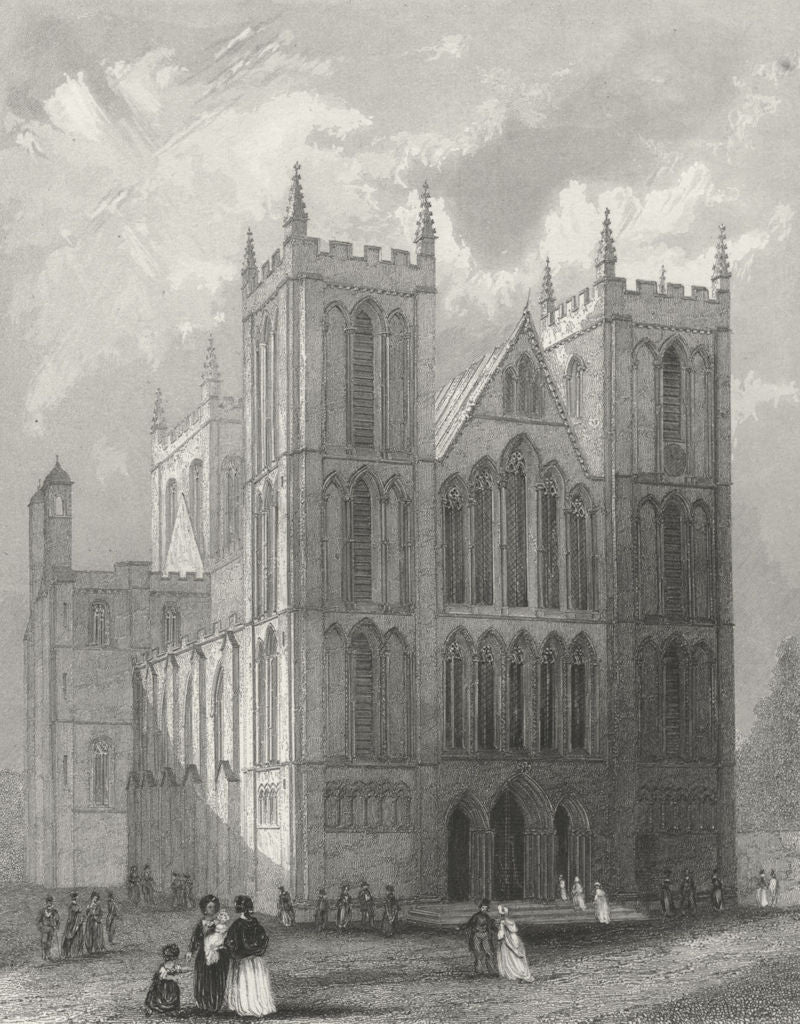 YORKS. Ripon Cathedral NW view 1836 old antique vintage print picture